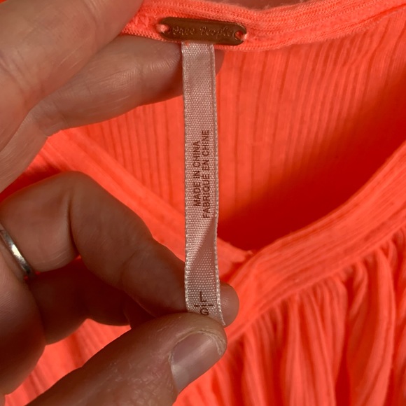 Free People Neon Pink Tank Top Size L - Picture 2 of 3